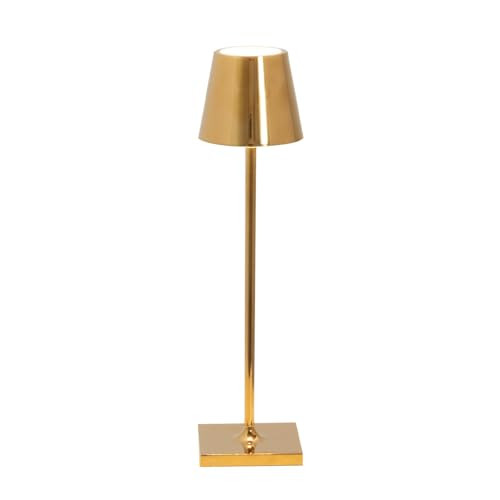 Zafferano, Poldina Micro Lamp with Glossy Gold Finish, Rechargeable Cordless Table Lamp with Touch Controls, Usable as an Indoor Lamp, Dimmer, 2200-3000 K, Height 10.8 Inches | Amazon (US)