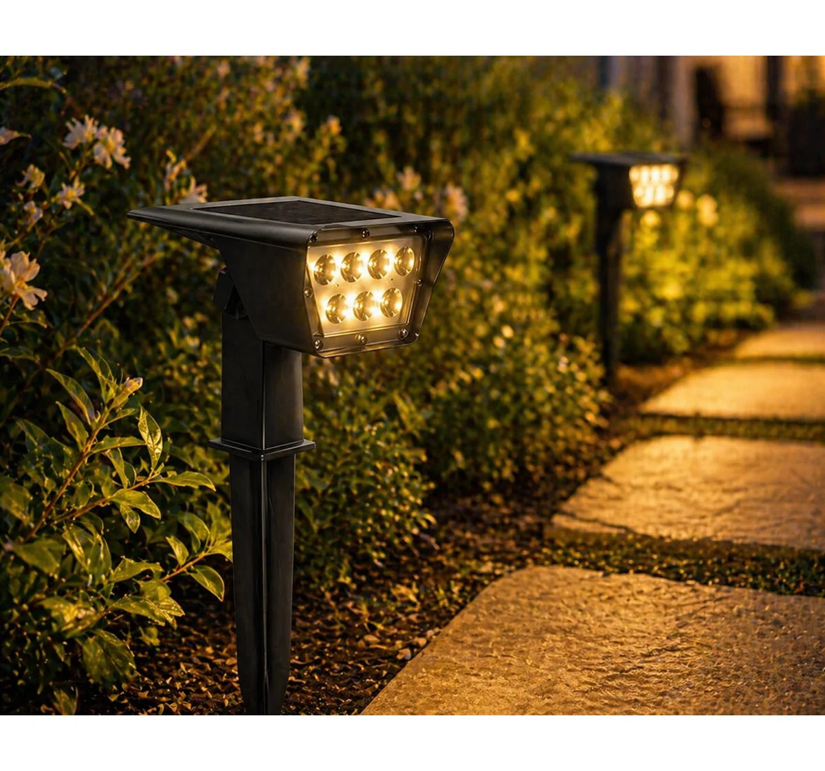 Adjustable LED Solar Landscape Spotlights - Waterproof Dusk to Dawn Outdoor Pathway Lights (Set o... | Wayfair North America