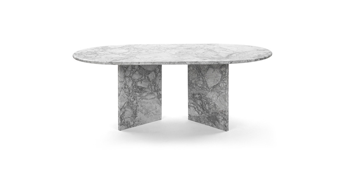 Verona Oval Coffee Table with Angled Base | Manhattan Home Design