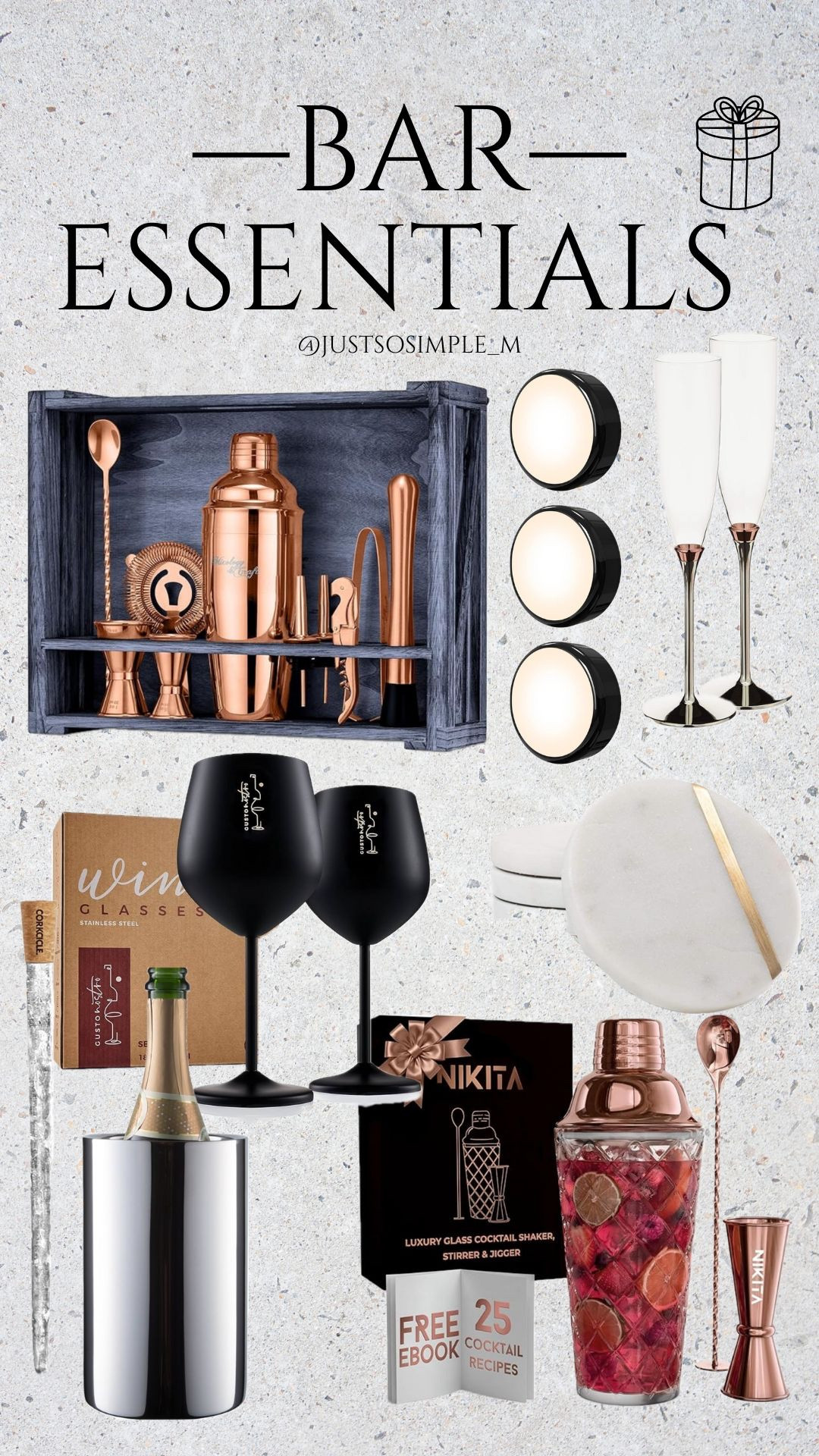 Bar essentials to gift✨🫶

Gifts for him, gifts for host, fancy gifts, elegant gifts, christmas gift guide, christmas gift ideas, holiday gift guide, hostess gifts, useful gifts, housewarming gifts, home decor gifts, gifts for home lovers, gifts under $100, thoughtful christmas gifts, ltk gift guide, ltk christmas gifts, holiday shopping


#LTKGiftGuide #LTKMens #LTKHoliday