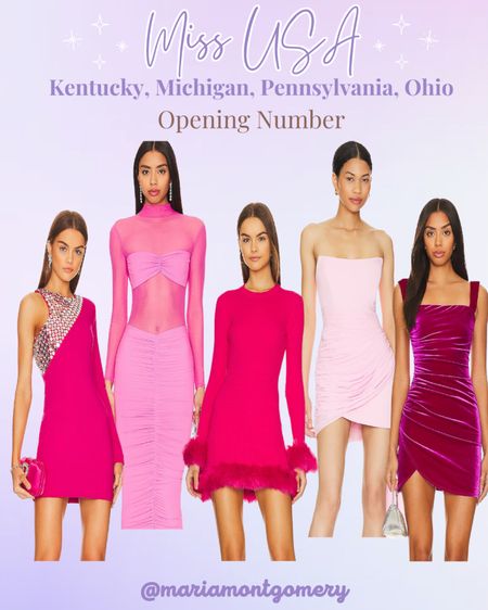 Miss USA Preliminary Opening number dresses!

Pageant 
Wedding guest
Wedding guest dress
Vacation outfits
Resort wear
Revolve 
Pink dress 

#LTKstyletip #LTKwedding #LTKparties