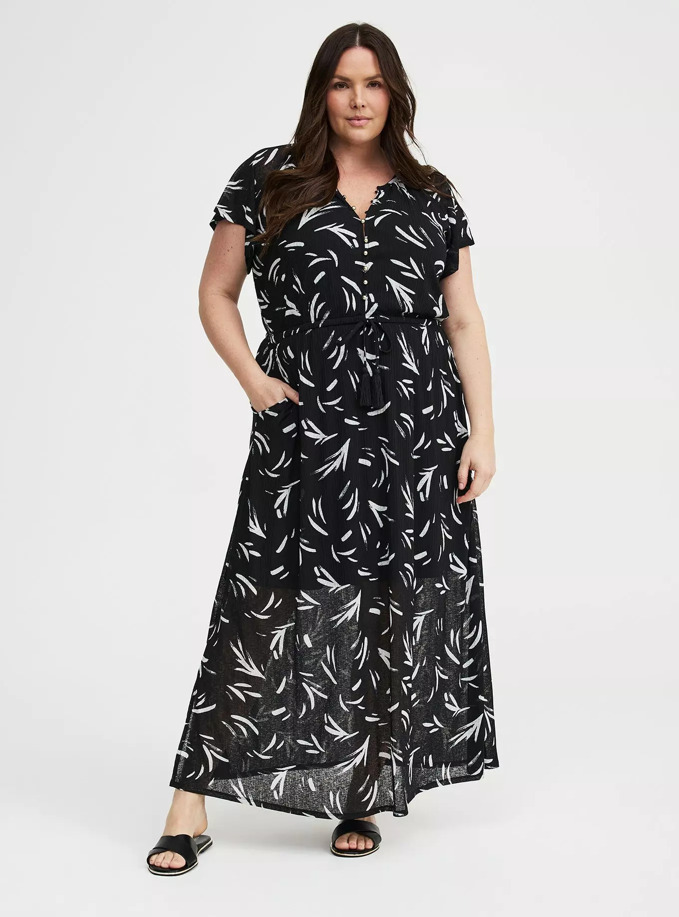Crinkle Gauze Button-Front Maxi Dress | Torrid (US & Canada)