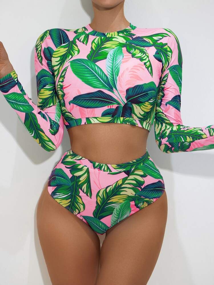 Tropical High Waisted Bikini Swimsuit | SHEIN