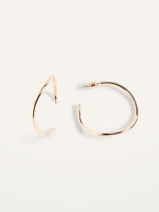 Gold-Toned Asymmetrical Hoop Earrings For Women | Old Navy (US)
