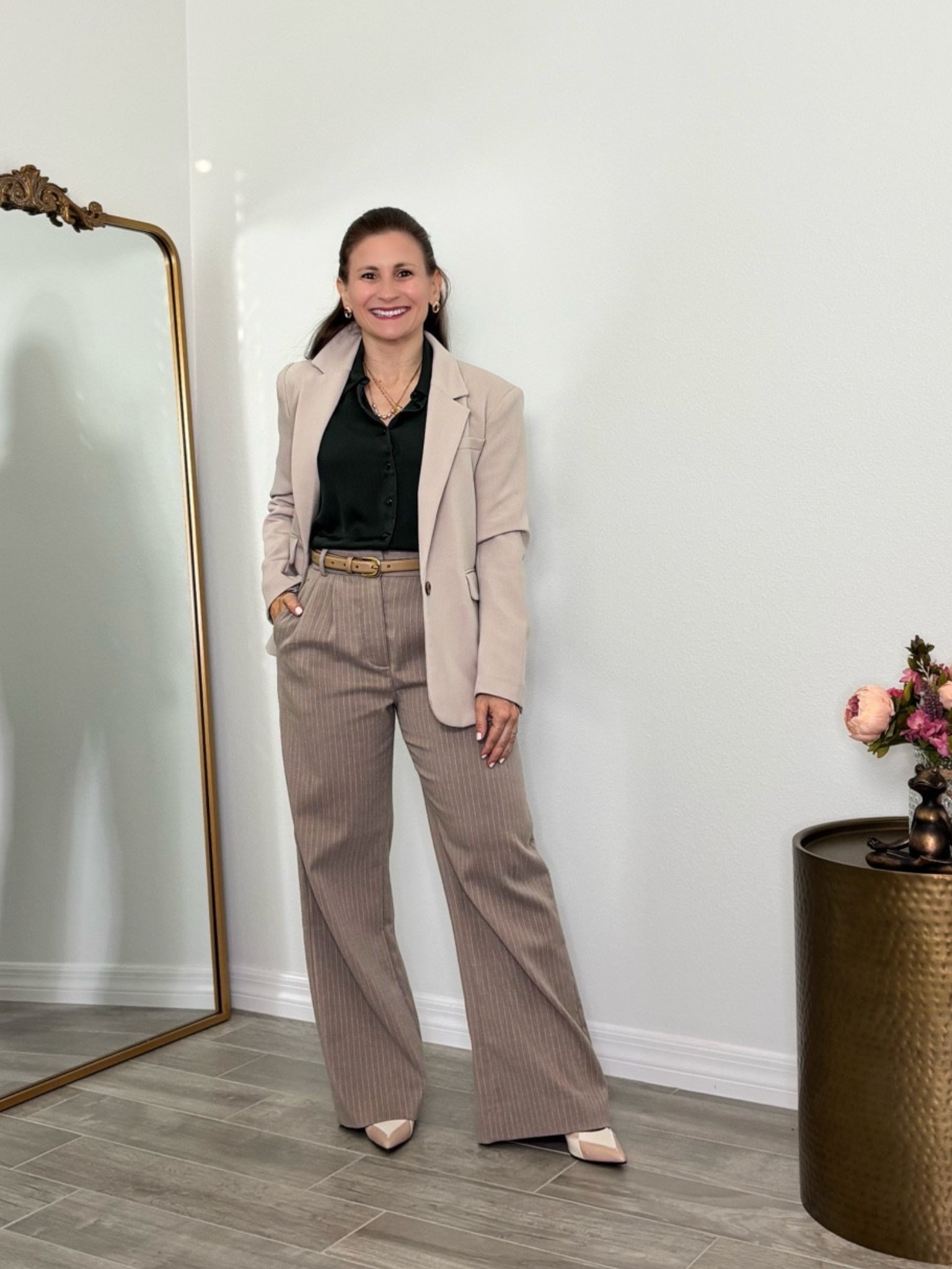 Lecture day, professor outfit, office style for petites, petite length and wide leg trousers, washable silk blouse at an affordable price  @Quince 

#LTKWorkwear #LTKootd #LTKPetite
