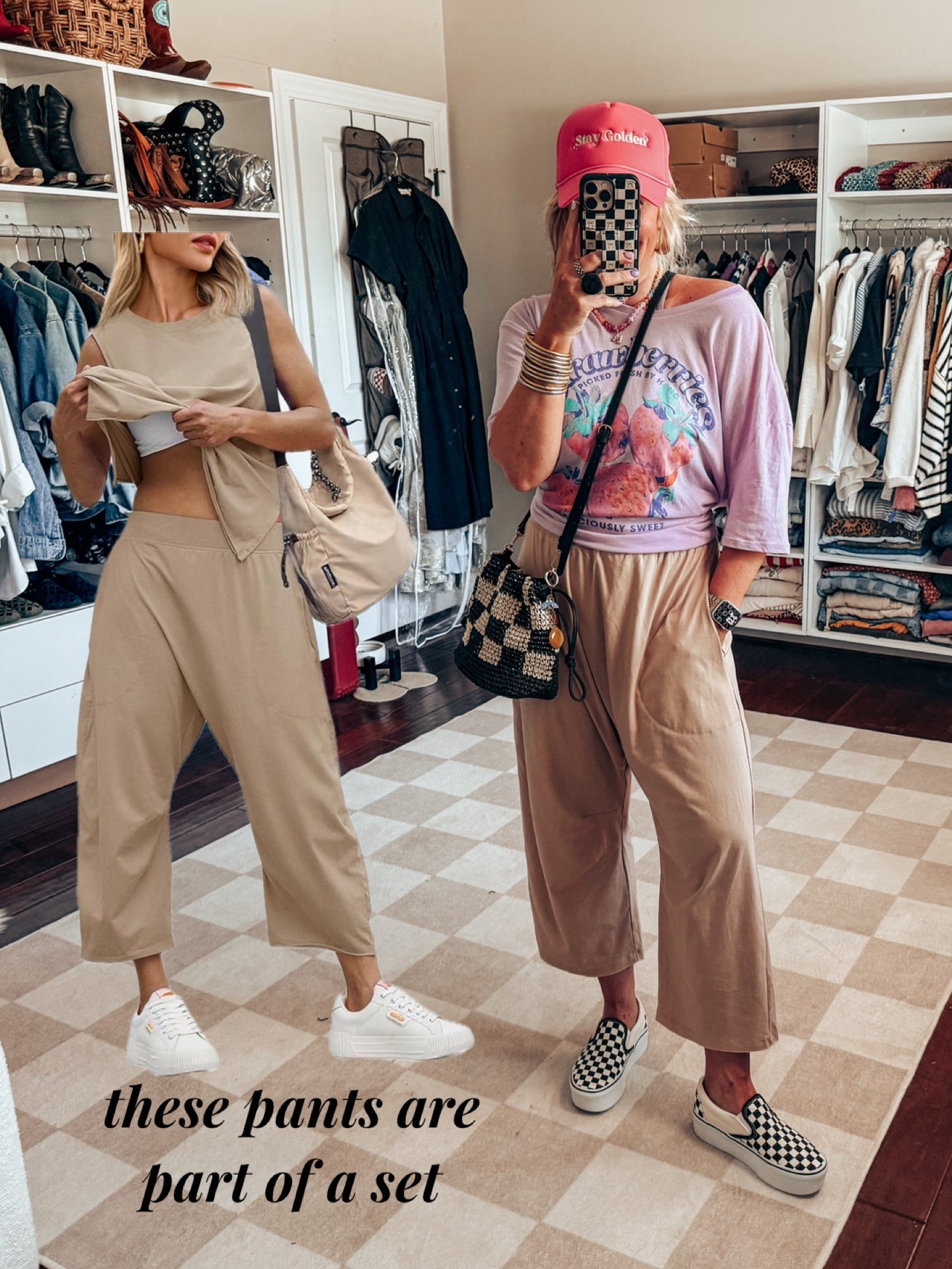 These pants are so good and part of a set. This set is a Free People look for less. 
Set - I sized up 
Tank - M/L
T-shirt - M
Vans - sized down 

#LTKFindsUnder50 #LTKOver40 #LTKStyleTip