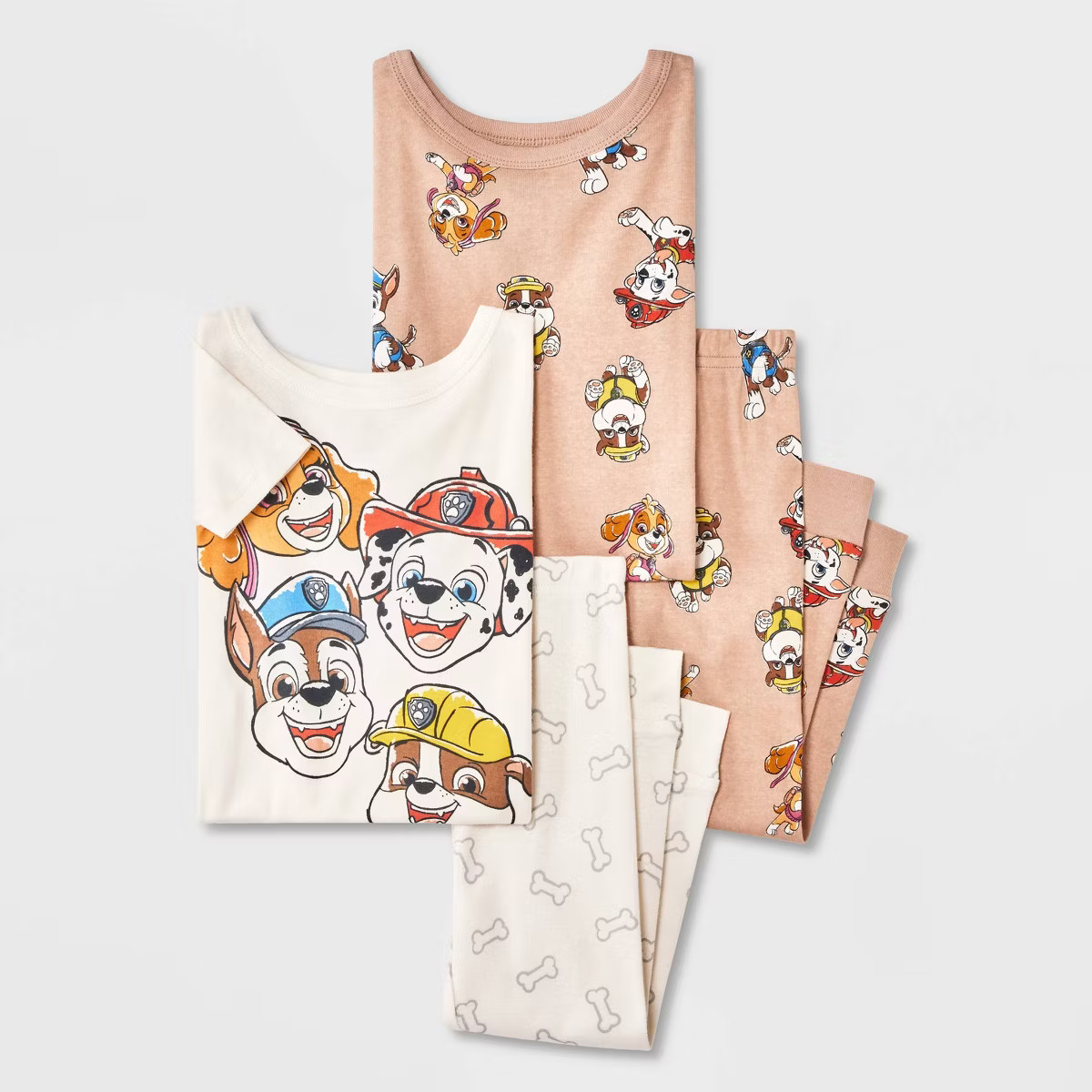 Toddler 4pc Snug Fit Paw Patrol Cotton Pajama Set - Ivory/Brown | Target