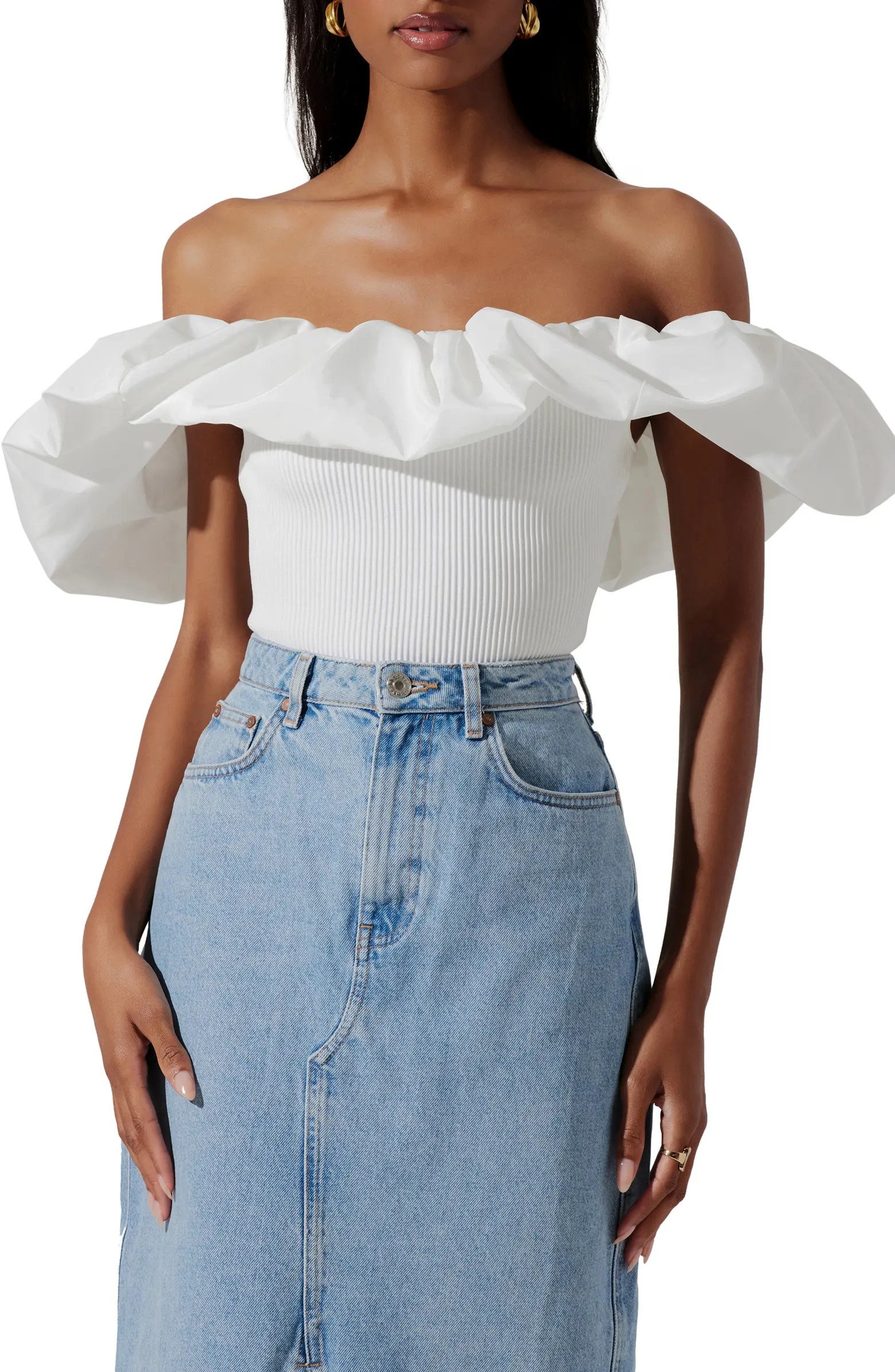 ASTR the Label Cherie Ruffle Off the Shoulder Top | Nordstrom | Nordstrom