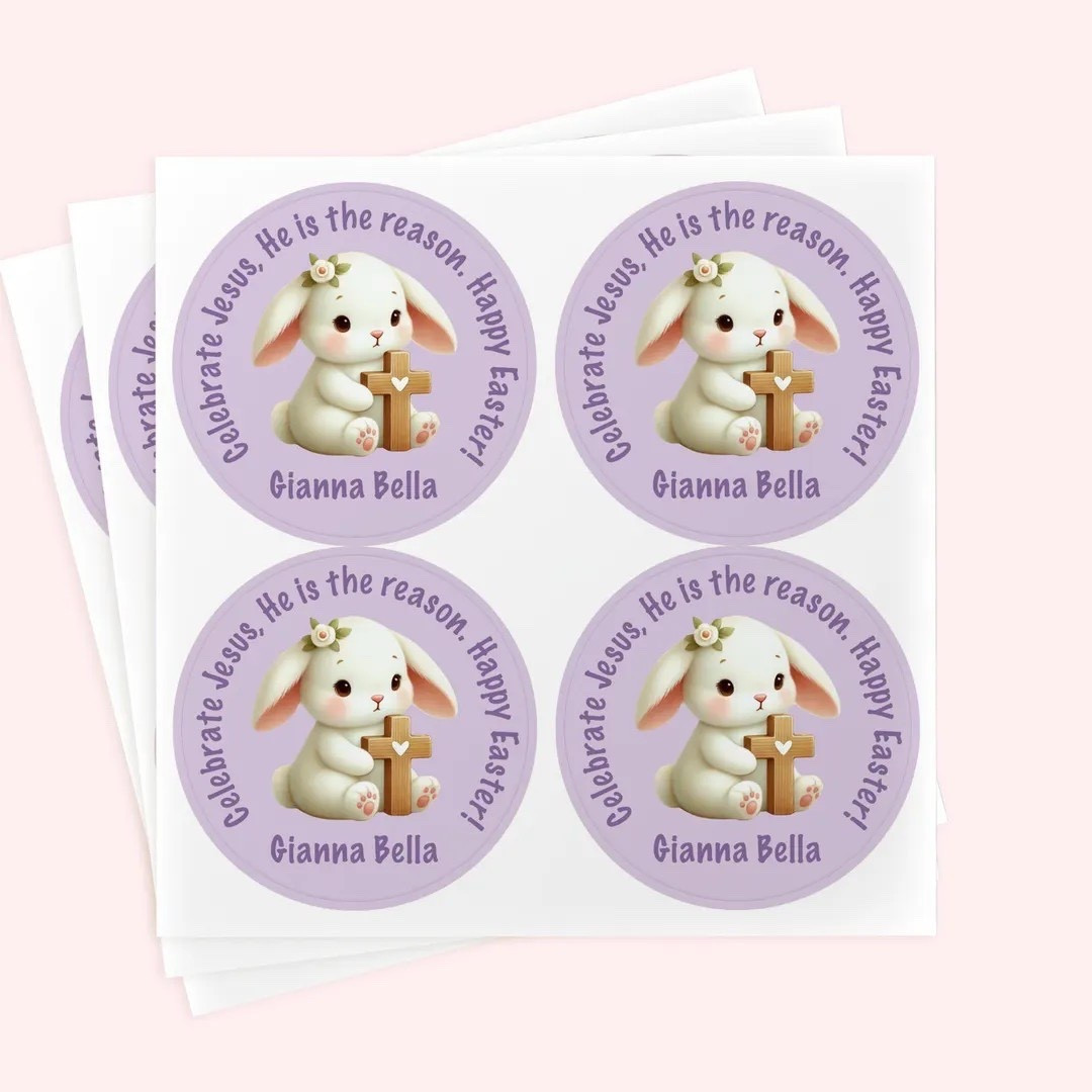 Faith-filled + oh-so-cute for Easter 🐰✝️🌸
These personalized Easter stickers are the sweetest way to celebrate the true meaning of Easter! Featuring an adorable bunny with a cross and the message “Celebrate Jesus, He is the reason. Happy Easter!”, these custom Christian Easter stickers are perfect for Easter baskets, church events, Sunday school, classroom treats, party favors, and goodie bags. Personalize with your child’s name for an extra special touch that kids and parents will love!

✨ Available now in my Etsy shop — perfect for a meaningful and cute Easter celebration!

#EasterStickers #ChristianEaster #ReligiousEaster #PersonalizedStickers #FaithBased #JesusIsTheReason #EasterBasketStuffers #SundaySchool #ChurchFavorIdeas #EasterPartyFavors #CustomStickers #ChristianKids #CatholicEaster

#LTKKids #LTKmomlife #LTKSeasonal