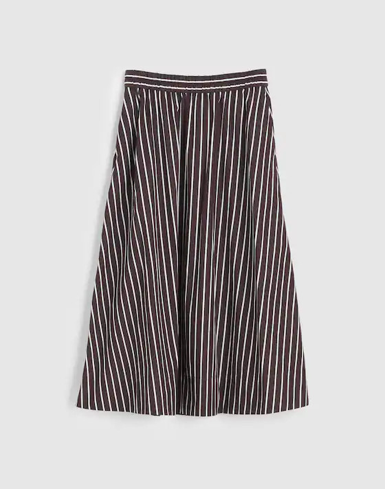 A-Line Midi Skirt in Poplin | Madewell