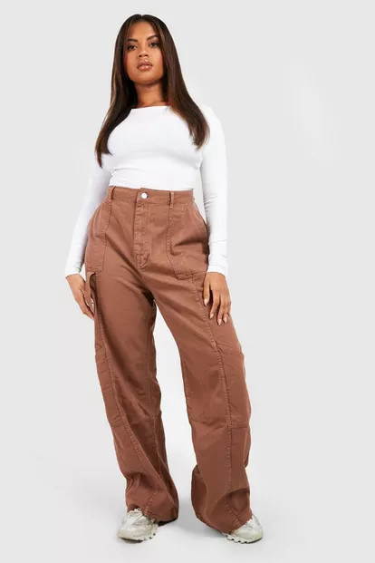 Plus Wide Leg Cargo Jeans | Boohoo.com (US & CA)