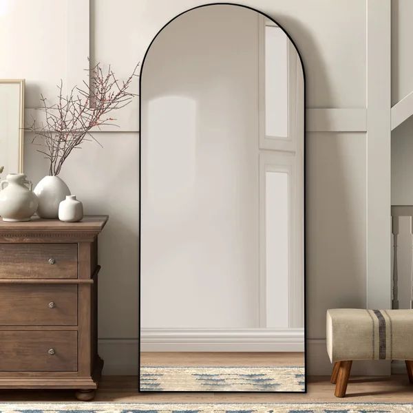 Oversize Solid Wood Arch-Top Full-Length Floor Mirror | Wayfair North America