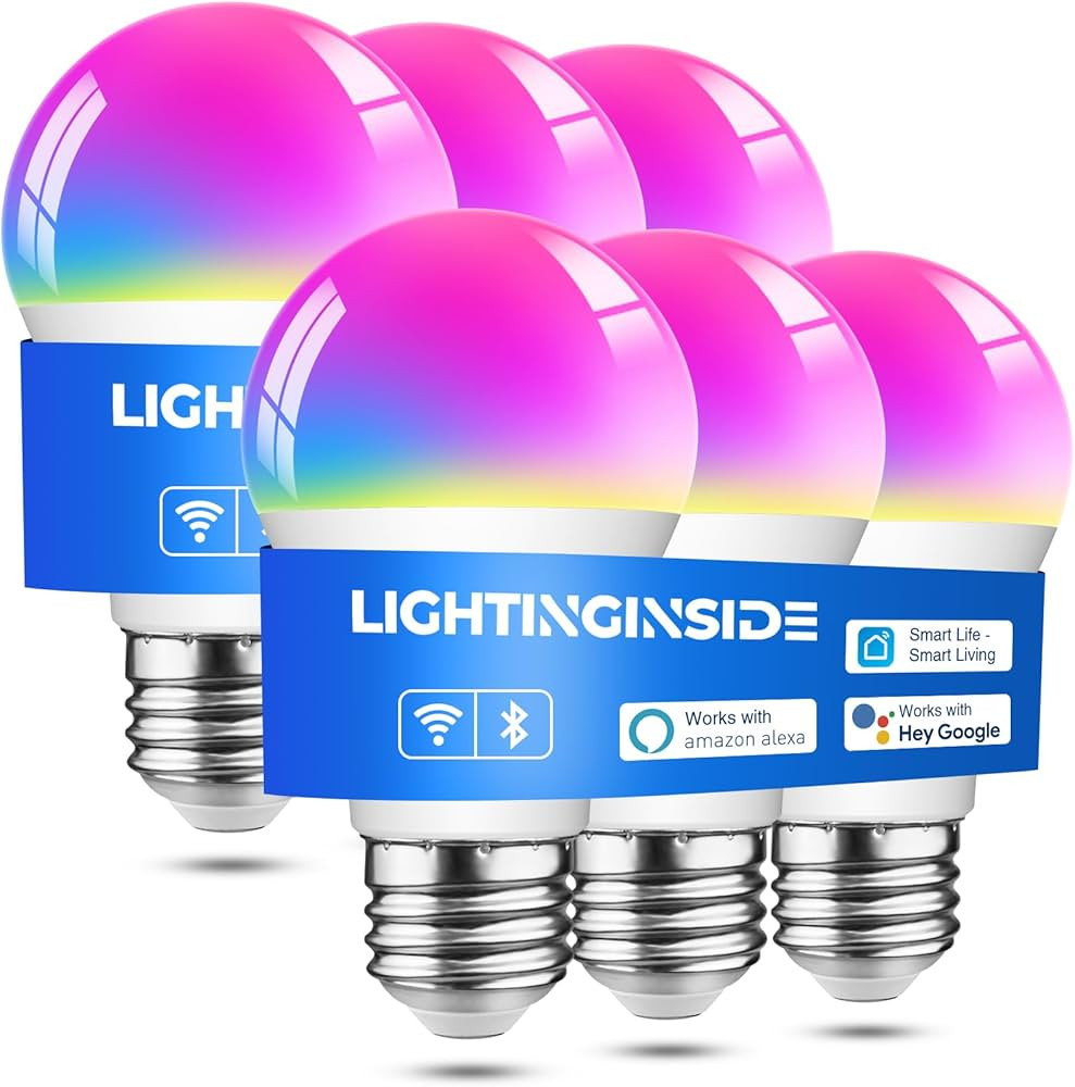 Lightinginside Smart Light Bulbs 6 Pack, Smart Bulb Works with Alexa/Google Home/SmartLife, CRI>9... | Amazon (US)