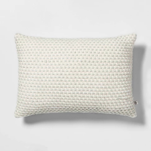 Textured Throw Pillow Green with Sour Cream - Hearth & Hand™ with Magnolia | Target
