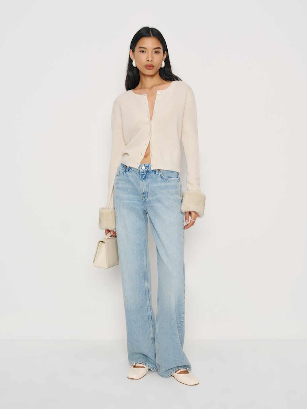 Clara Cashmere Crew Cardigan | Reformation (Global)