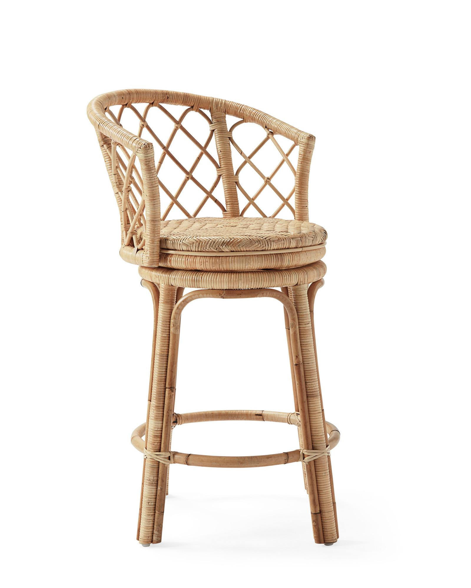Avalon Rattan Swivel Bar & Counter Stool | Serena and Lily
