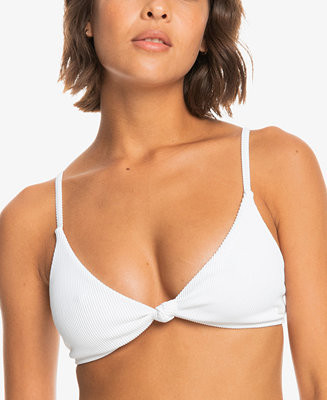 Juniors' Ribbed Love The Surf Knot-Front Bikini Top | Macy's Canada
