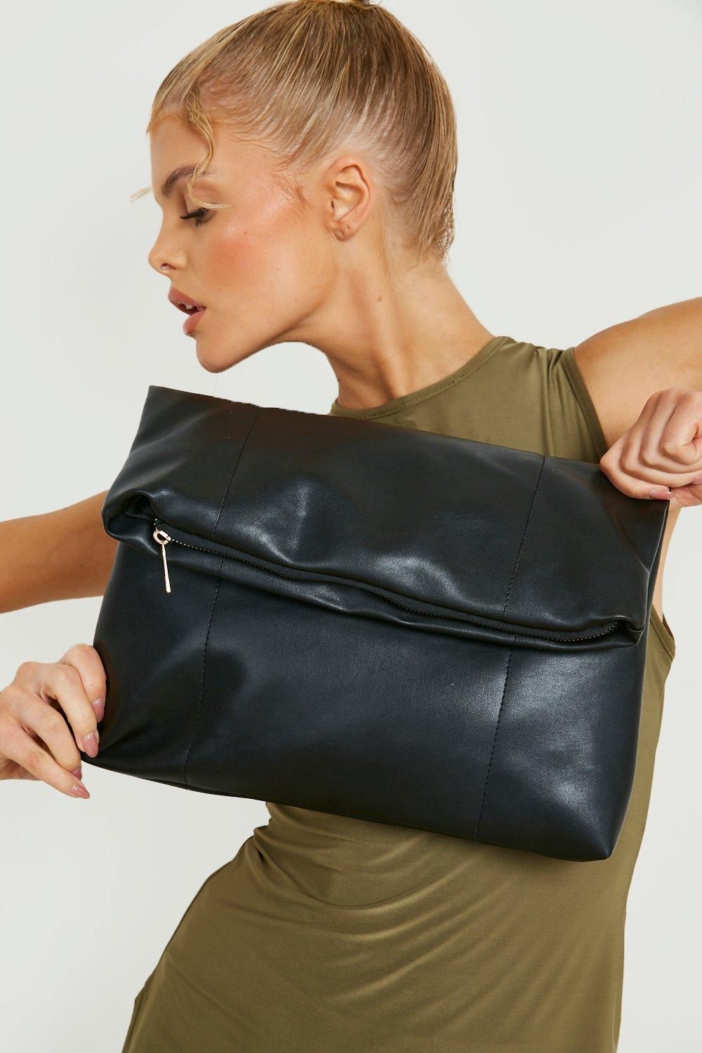 Oversized Quilted Clutch Bag | Boohoo.com (US & CA)