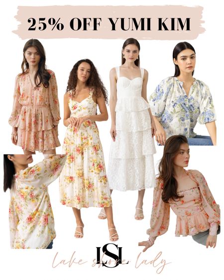 25% off Yumi Kim!! Great blouses, wedding guest dresses, and dresses for brides 