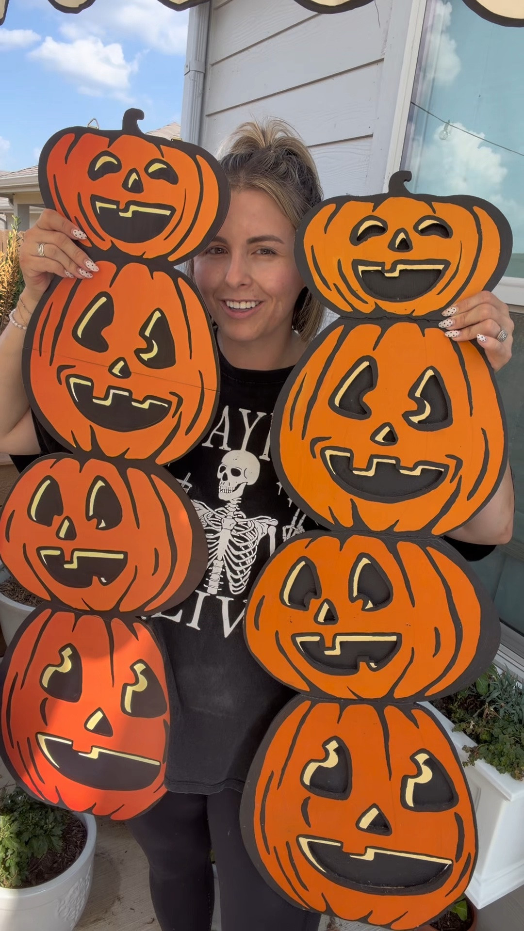 DIY pumpkin stack sign