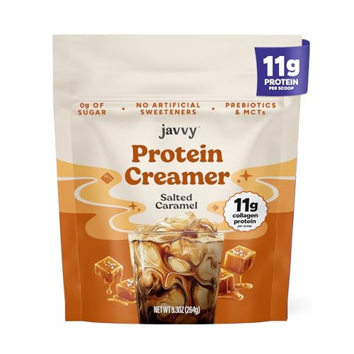 Salted Caramel Protein Coffee Creamer - Grass Fed Pasture Raised Collagen - Hair, Skin & Nail Support, Energy-Boosting MCTs, Keto Friendly, Lactose Free & Gluten Free, 0g of Sugar, 11g of Protein | Amazon (US)