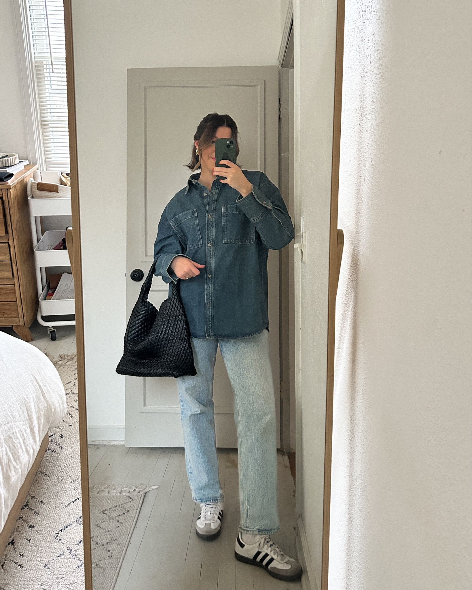 Favorite denim on denim combo right now! The shirt is thick almost like a jacket just FYI. Wearing a small bc it’s already oversized  

#LTKfindsunder100 #LTKsalealert #LTKstyletip