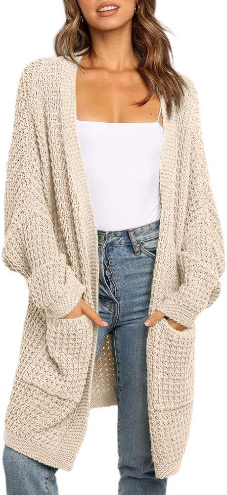 Imily Bela Womens Long Cardigan Sweaters Oversized Open Front Batwing Sleeve Fall Knit Duster Coa... | Amazon (US)