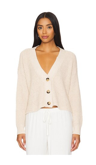 The Recycled Sweater Cropped Cardigan in Oat | Revolve Clothing (Global)