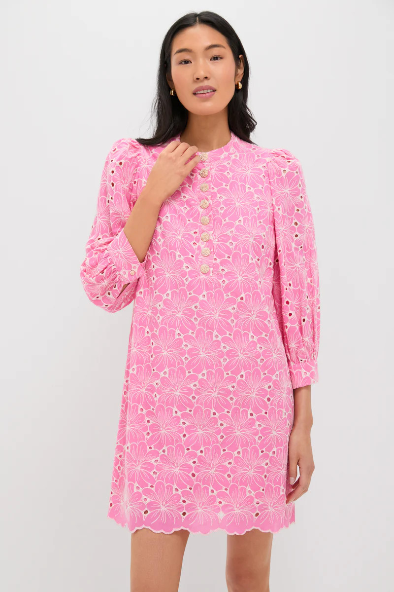 Pink Floral Eyelet Samantha Dress | Tuckernuck (US)