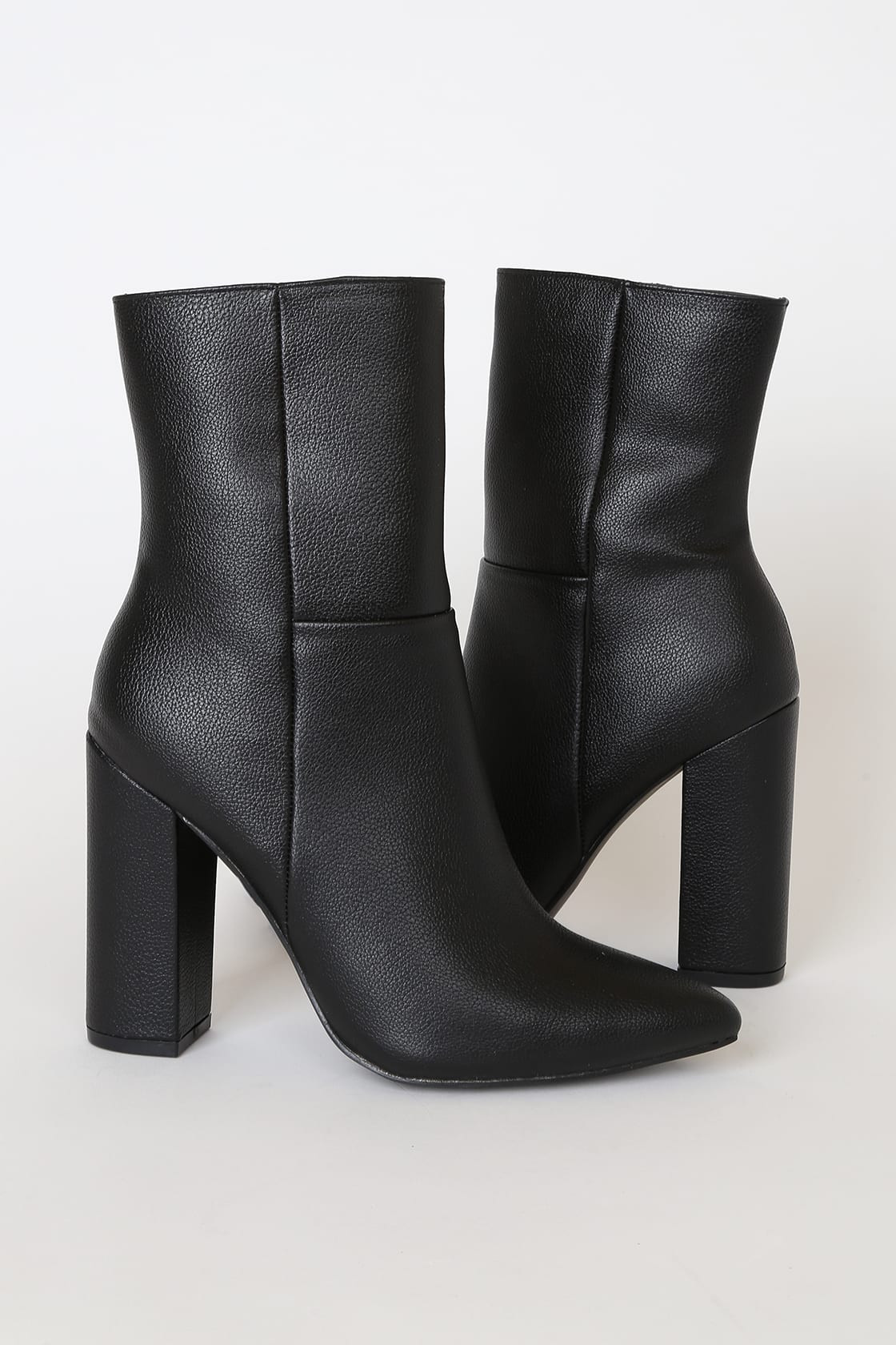 Dawson Black Pebble Pointed-Toe Mid Calf Boots | Lulus (US)