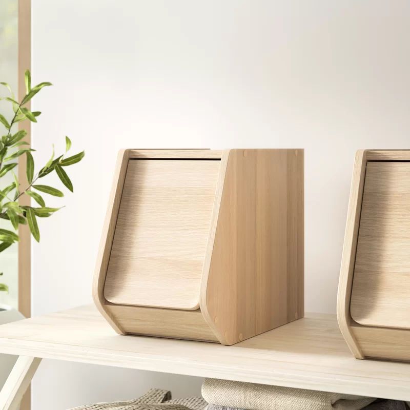 Narrow Stack Manufactured Wood Box | Wayfair Professional