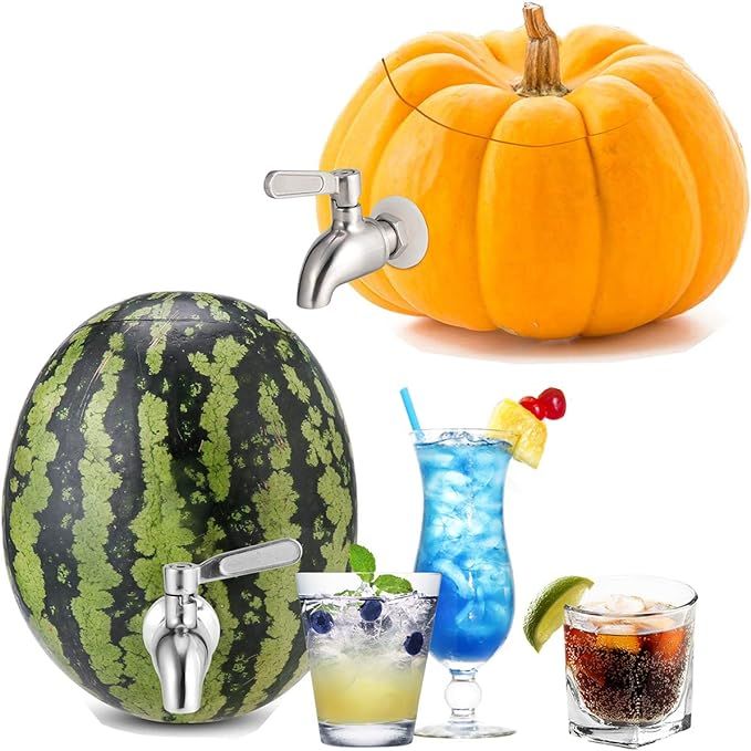 Stainless Steel Watermelon Keg Tap Kit - [Leakproof] [NO Clog] Pumpkin Fruit Keg Tapping with Cor... | Amazon (US)