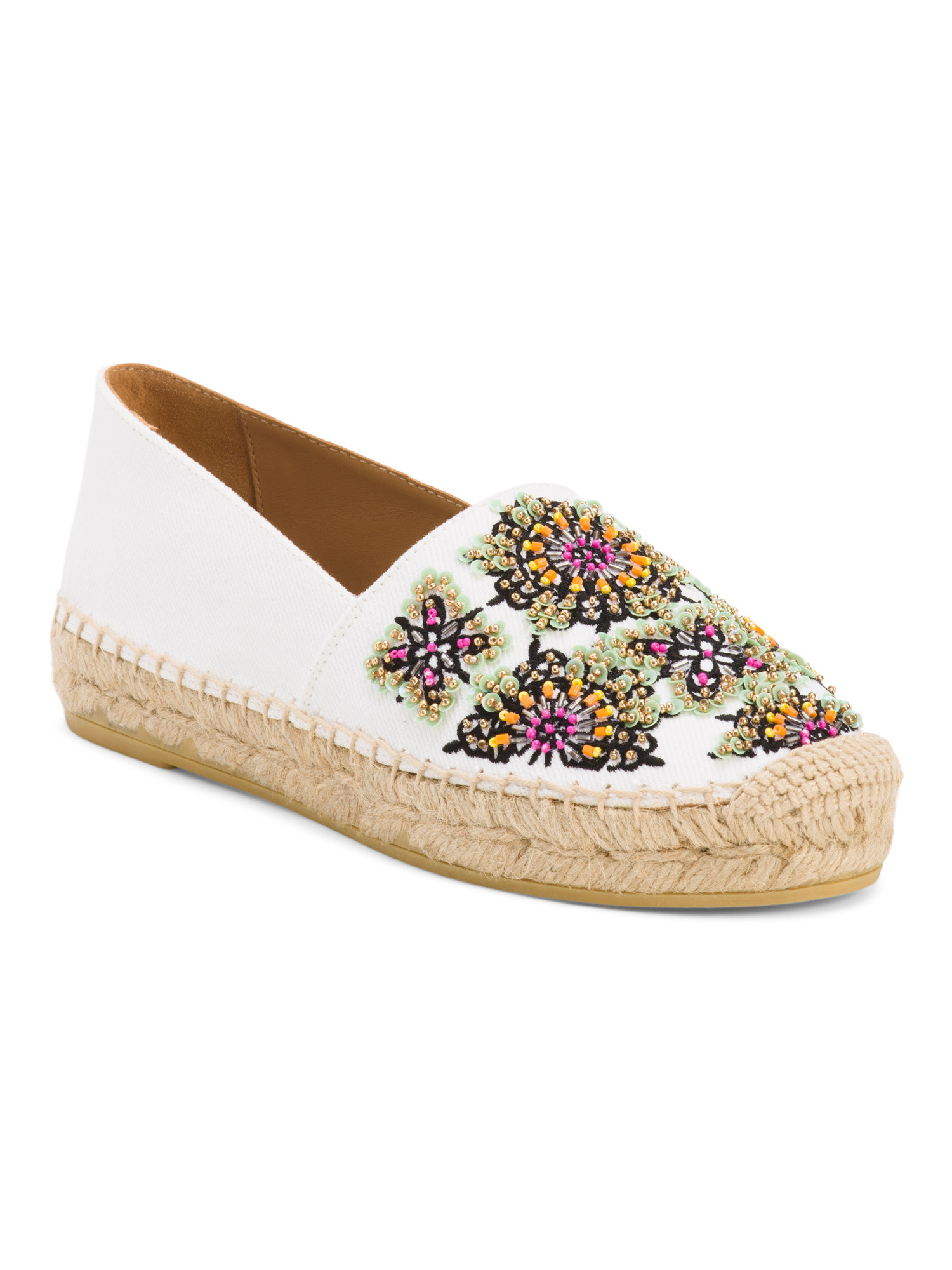 Made In Spain Denim Ricamo Beaded Floral Espadrille Flats | Women's Shoes | Marshalls | Marshalls