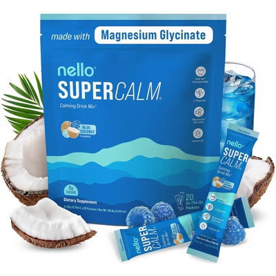Nello Supercalm Calming Drink Mix Supplement Powder - Blue Coconut - 20ct | Target