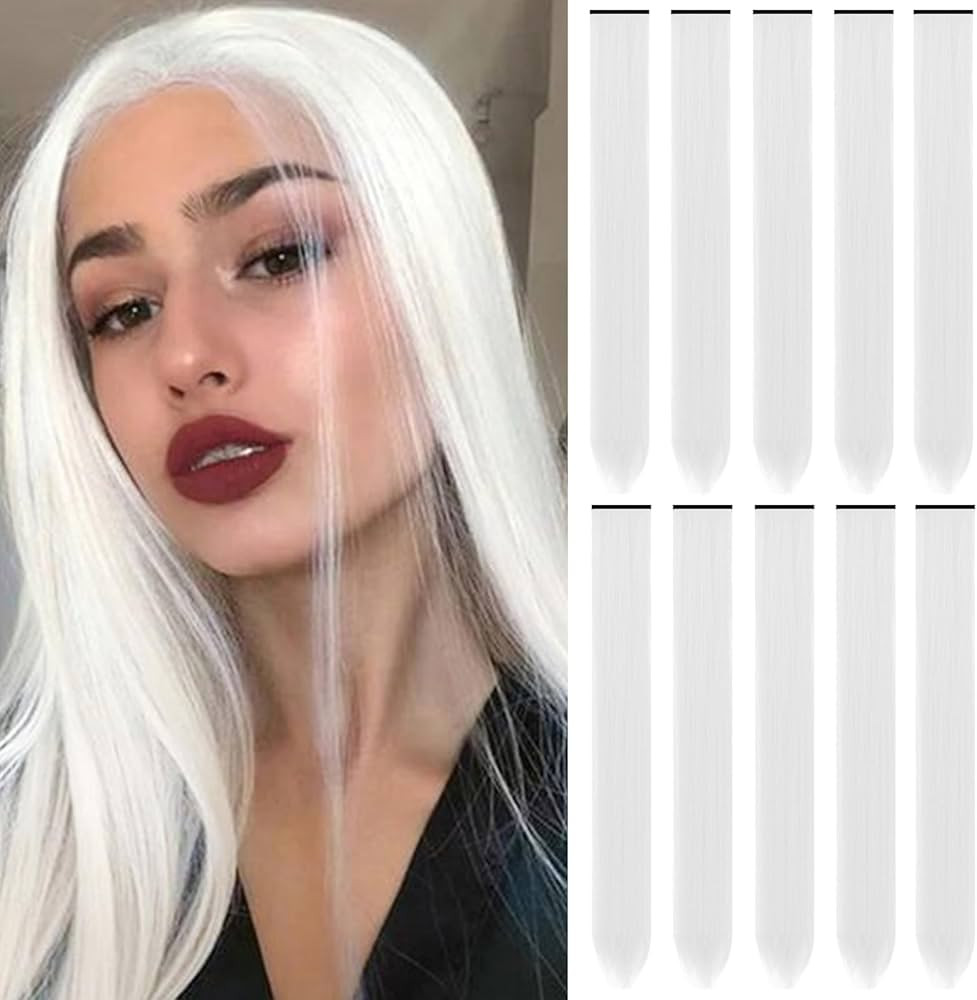 22 inch Colored Hair Extensions, Multi-colors Party Highlights Clip in Synthetic Hair Extensions ... | Amazon (US)