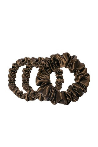 slip Midi & Large Scrunchie Set Of 3 in Dark Brown from Revolve.com | Revolve Clothing (Global)