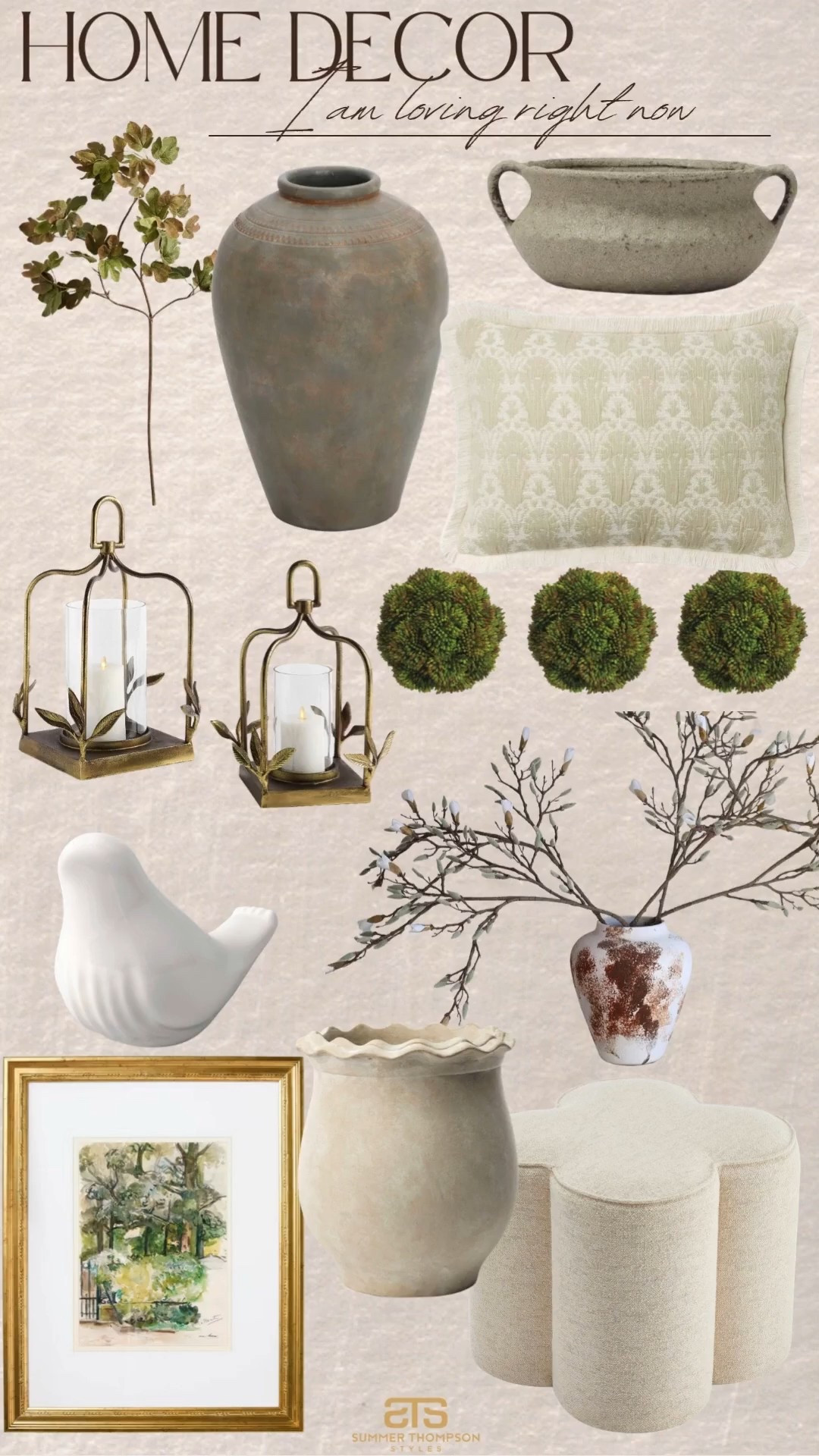 This decor is perfect for lightening up your space for the changing of seasons! 

Candle holder bird faux greenery throw pillows lumbar pillow stool ottoman vase trending 

#LTKSeasonal #LTKHome