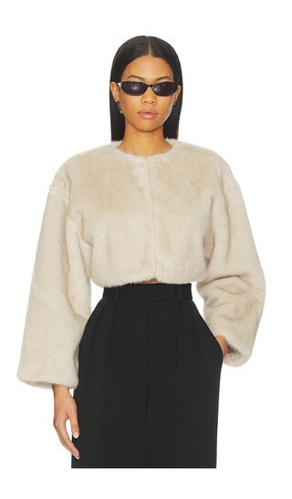 LAMARQUE Rowdie Faux Fur Jacket in Cream. Size M. Also in XXS, XS, S, L, XL. | Revolve Clothing (Global)