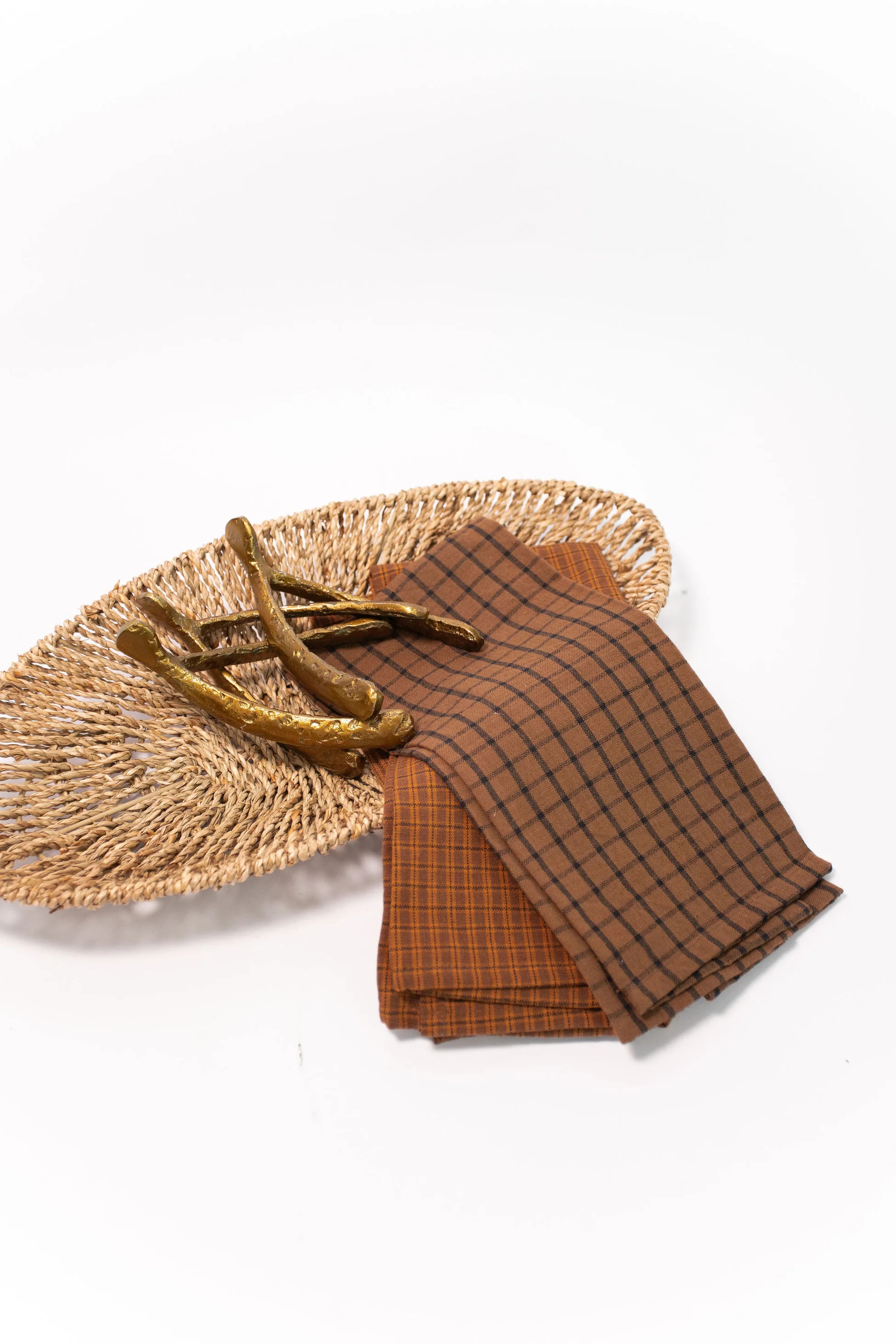 Mini Checkered Tea Towel - Rust | THELIFESTYLEDCO