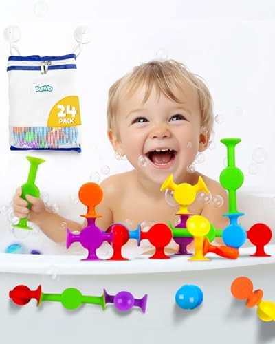 BUNMO Bath Toys Suction - Connect, Build, Create - Bath Toys - Hours of Fun & Creativity - Fine M... | Amazon (US)