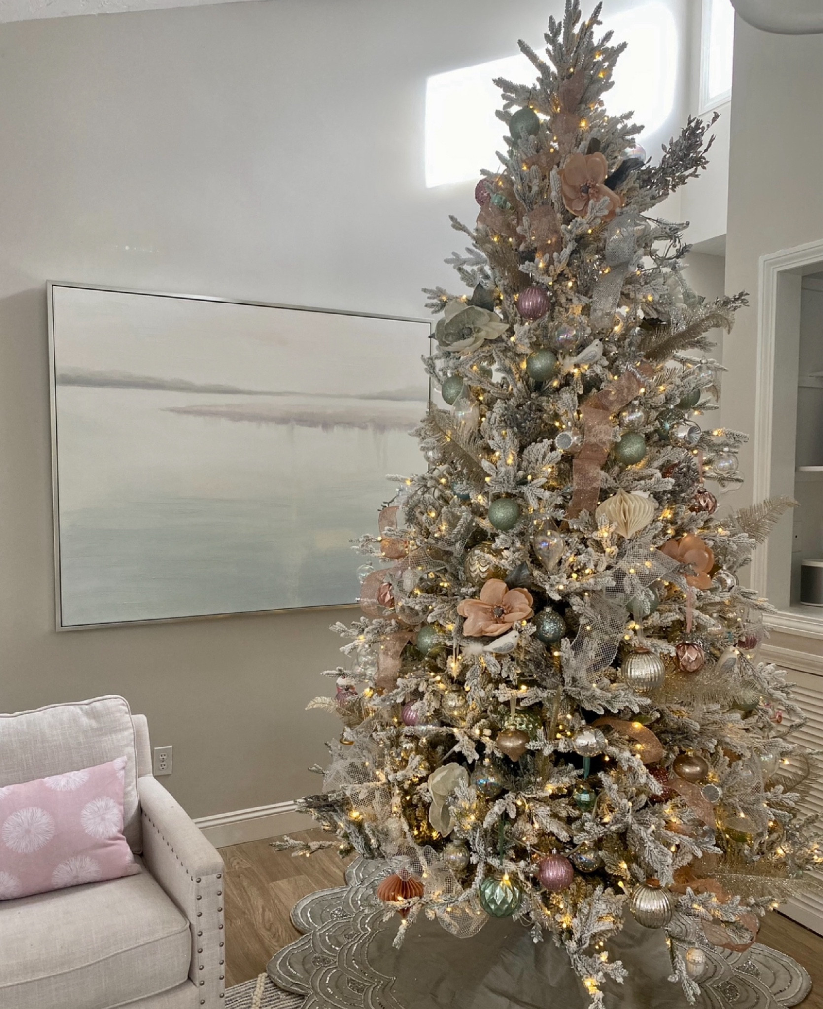 Flocked white Christmas Tree, Holiday home decor, Christmas Decor - my pre-lit tree is 9 feet for $599. The 7.5 ft is $399.
This is the best one I've found and it's beautiful. There are two flocked options  at Home Depot from the Home Decorators brand but mine is the only Fraser Fir style, which is the most attractive one. 

My quilted monogrammed stockings are the large size.
#LTKHoliday 

#fauxtree #christmastree #flockedtree #flocked #christmas #christmasdecor
Flocked tree, white flocked Christmas tree, holiday home, faux tree, artificial Christmas tree, Christmas decorations, king of christmas, snowy tree, green Christmas tree, white Christmas tree, bedroom, home, decor, holiday decor, ornaments, stockings, pastel holiday, white holiday decor, bottle brush trees, pink decor, white Christmas, neutral holiday decor

Follow my shop @briannejohanson on the @shop.LTK app to shop this post and get my exclusive app-only content!

#LTKHome
