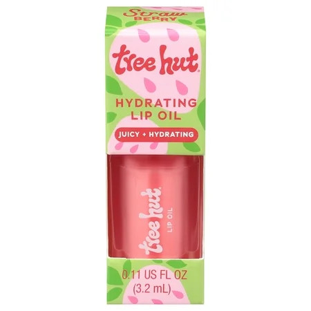 Tree Hut Strawberry Hydrating Lip Oil Sheer Tint with High Shine 0.16 fl oz | Walmart (US)