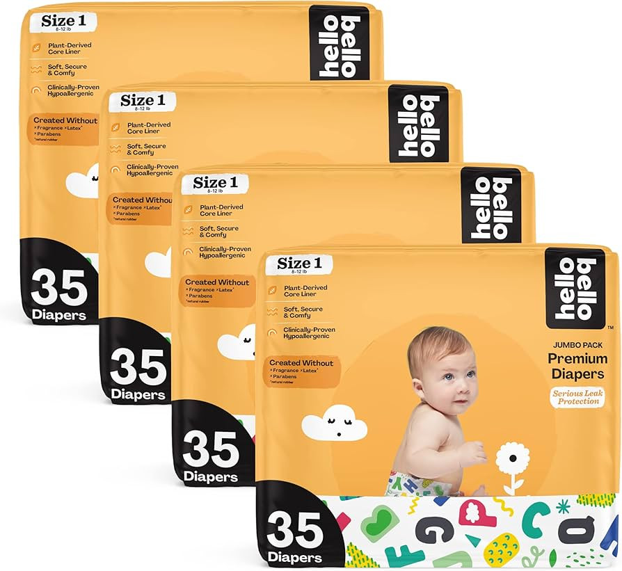 Hello Bello Premium Baby Diapers Size 1 I 140 Count of Disposeable, Extra-Absorbent, Hypoallergen... | Amazon (US)