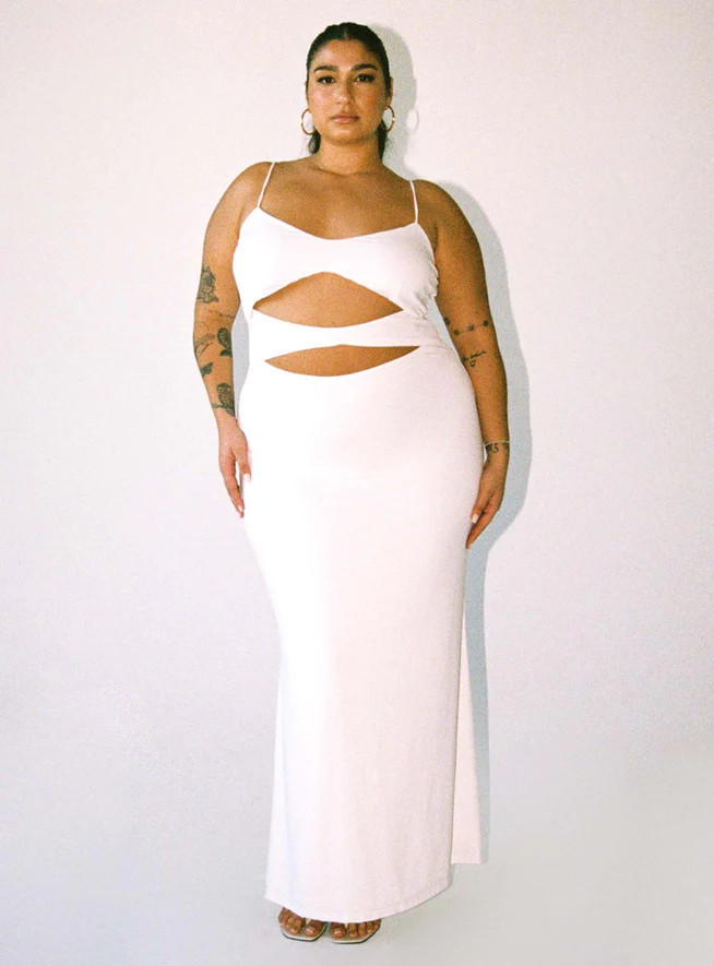Maci Maxi Dress White Curve | Princess Polly AU