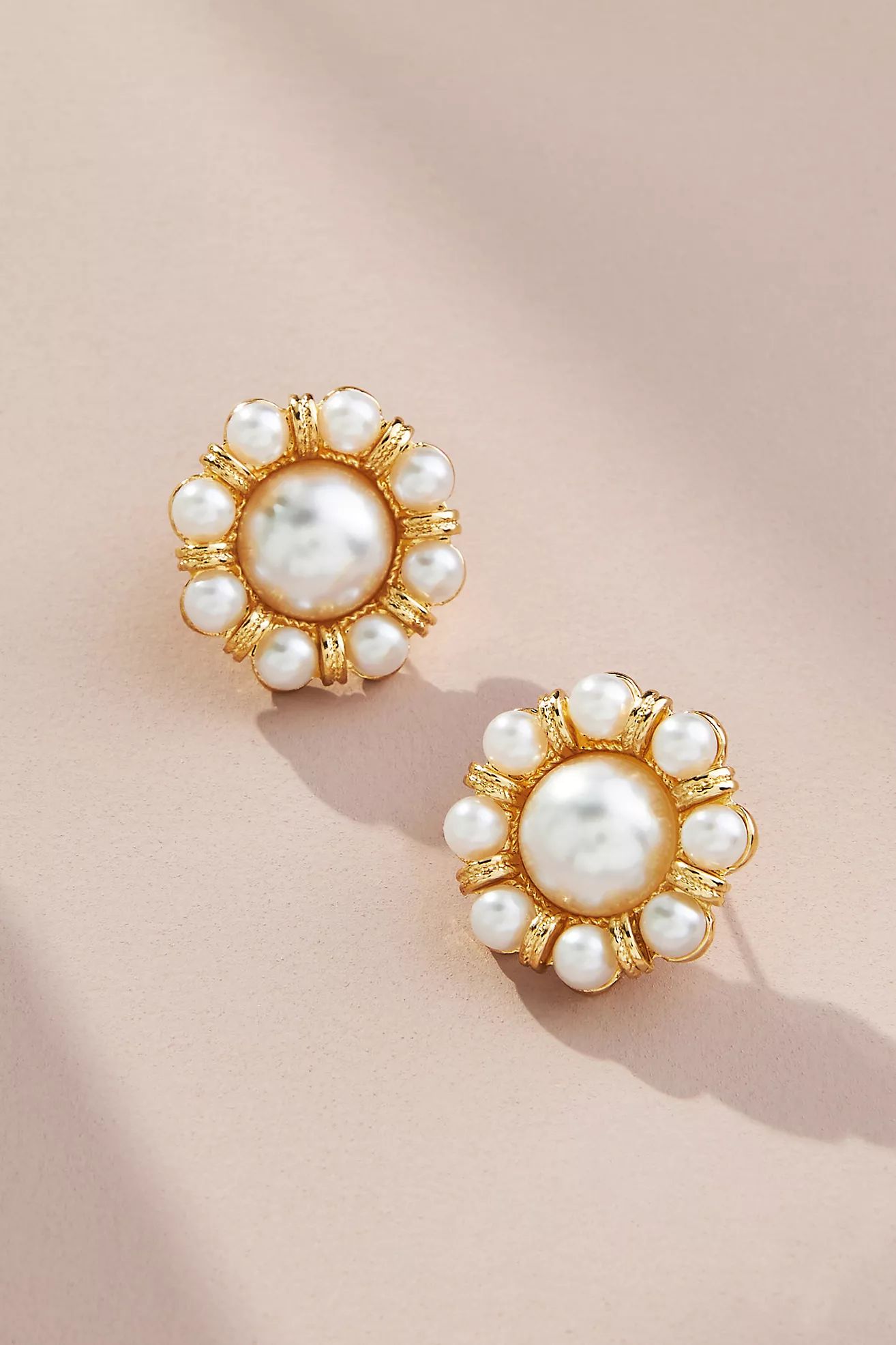 Small Pearl Floral Post Earrings | Anthropologie (US)