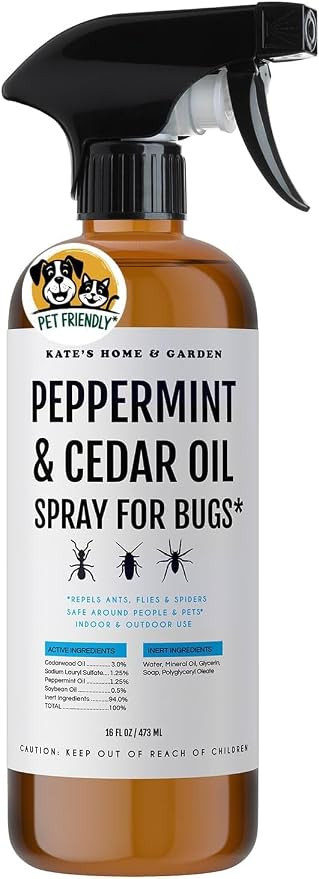Kate's Home & Garden Peppermint Oil Spray for Bugs, Ants, Spiders (16oz) | Natural, Non Toxic, Pe... | Amazon (US)