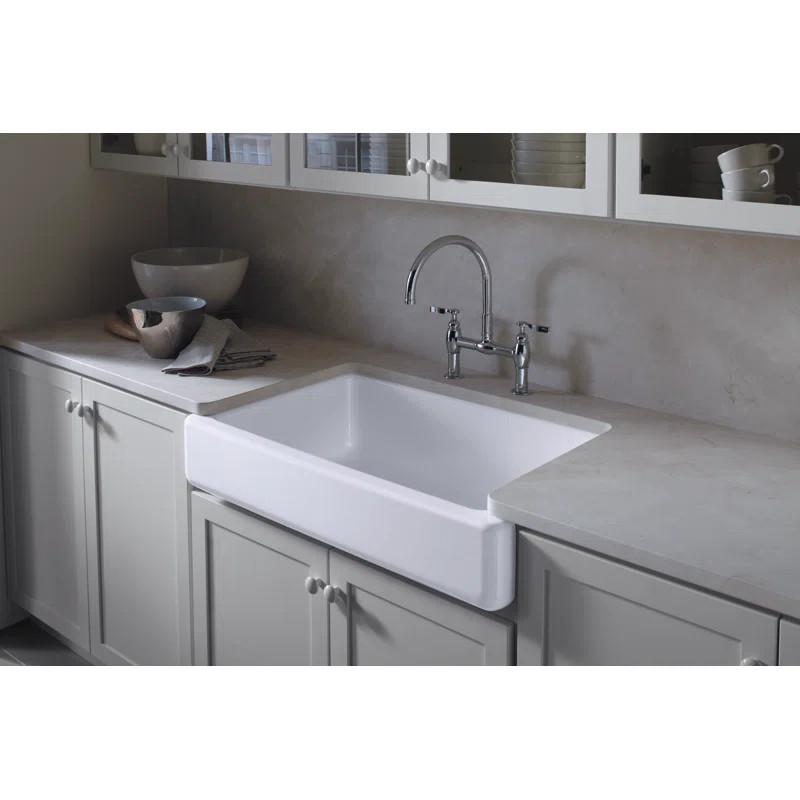 K-6488-0 Whitehaven Self-Trimming 36" L x 22" W Undermount Kitchen Sink with Faucet | Wayfair North America