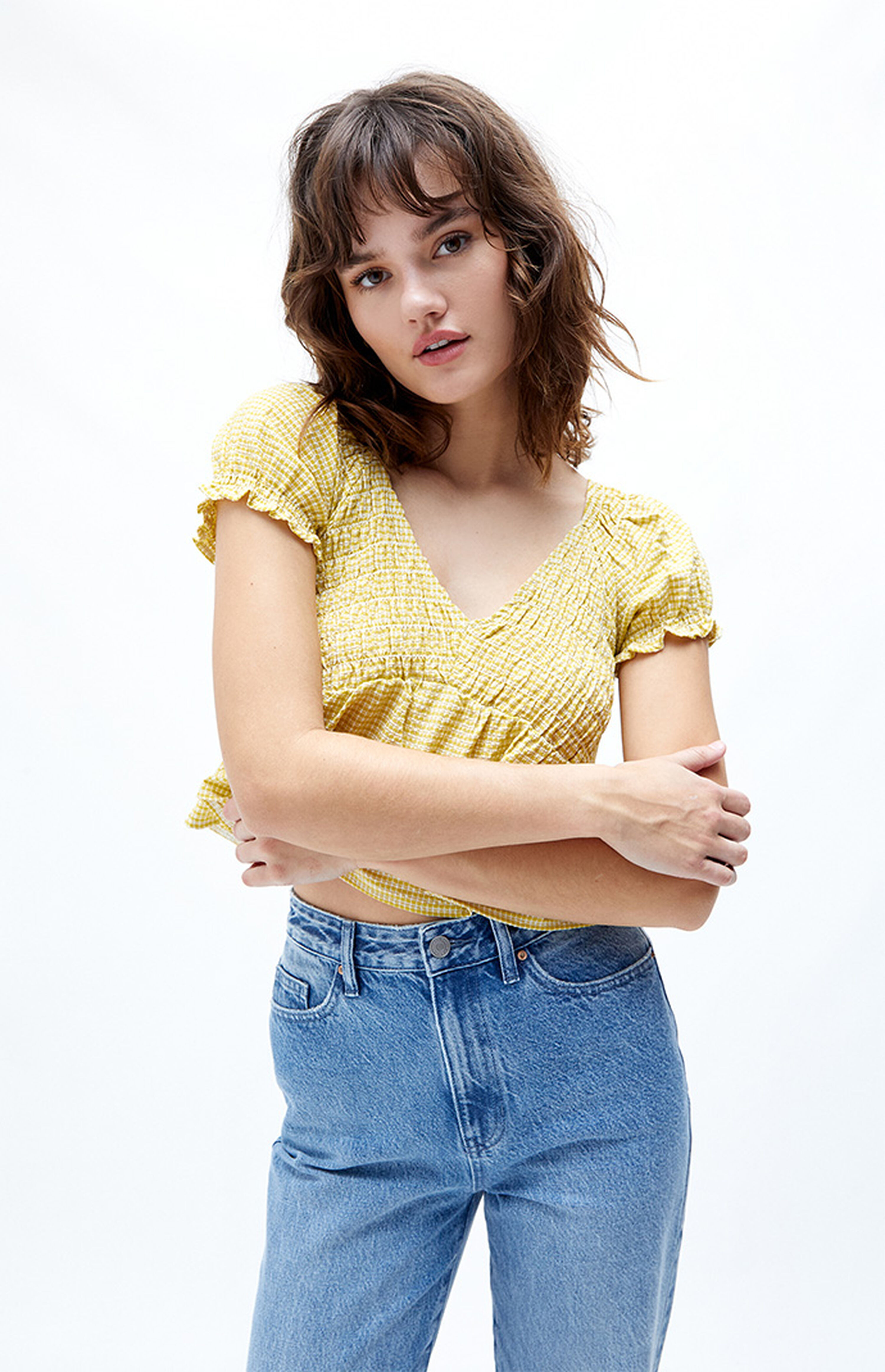 LA Hearts V-Neck Babydoll Top | PacSun