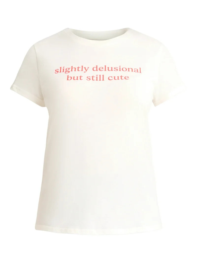 Slightly Delusional Women's Graphic Tee with Short Sleeves, Sizes XXS-XXL - Walmart.com | Walmart (US)