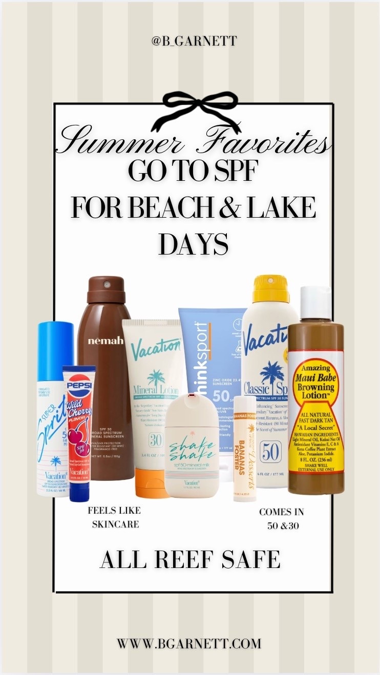 Our favorite reef safe sunscreen for beach & lake days 

Sunscreen | spf | suncare | beach essentials | vacation essentials | reef safe spf

#LTKgrwm #LTKTravel #LTKSwim